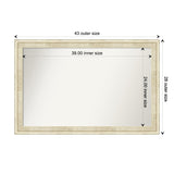 Wall Mirror Choose Your Custom Size - Large, Country Whitewash Wood