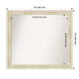 Wall Mirror Choose Your Custom Size - Large, Country Whitewash Wood