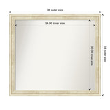Wall Mirror Choose Your Custom Size - Large, Country Whitewash Wood