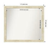 Wall Mirror Choose Your Custom Size - Large, Country Whitewash Wood