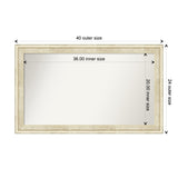 Wall Mirror Choose Your Custom Size - Large, Country Whitewash Wood