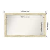 Wall Mirror Choose Your Custom Size - Large, Country Whitewash Wood