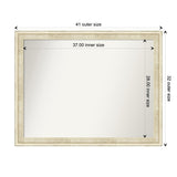 Wall Mirror Choose Your Custom Size - Large, Country Whitewash Wood