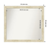 Wall Mirror Choose Your Custom Size - Large, Country Whitewash Wood
