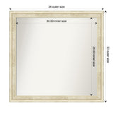 Wall Mirror Choose Your Custom Size - Large, Country Whitewash Wood