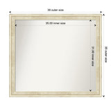 Wall Mirror Choose Your Custom Size - Large, Country Whitewash Wood