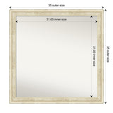 Wall Mirror Choose Your Custom Size - Large, Country Whitewash Wood