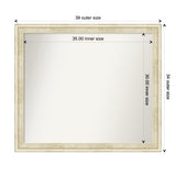 Wall Mirror Choose Your Custom Size - Large, Country Whitewash Wood
