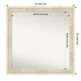 Wall Mirror Choose Your Custom Size - Large, Country Whitewash Wood