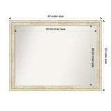 Wall Mirror Choose Your Custom Size - Large, Country Whitewash Wood
