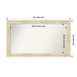 Wall Mirror Choose Your Custom Size - Large, Country Whitewash Wood