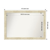 Wall Mirror Choose Your Custom Size - Large, Country Whitewash Wood