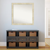 Wall Mirror Choose Your Custom Size - Large, Country Whitewash Wood