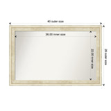 Wall Mirror Choose Your Custom Size - Large, Country Whitewash Wood