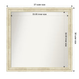 Wall Mirror Choose Your Custom Size - Large, Country Whitewash Wood