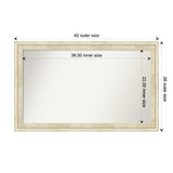 Wall Mirror Choose Your Custom Size - Large, Country Whitewash Wood