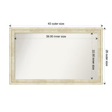 Wall Mirror Choose Your Custom Size - Large, Country Whitewash Wood