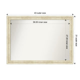 Wall Mirror Choose Your Custom Size - Large, Country Whitewash Wood