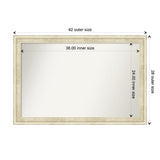 Wall Mirror Choose Your Custom Size - Large, Country Whitewash Wood