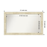 Wall Mirror Choose Your Custom Size - Large, Country Whitewash Wood