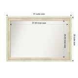 Wall Mirror Choose Your Custom Size - Large, Country Whitewash Wood