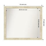 Wall Mirror Choose Your Custom Size - Large, Country Whitewash Wood