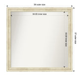 Wall Mirror Choose Your Custom Size - Large, Country Whitewash Wood
