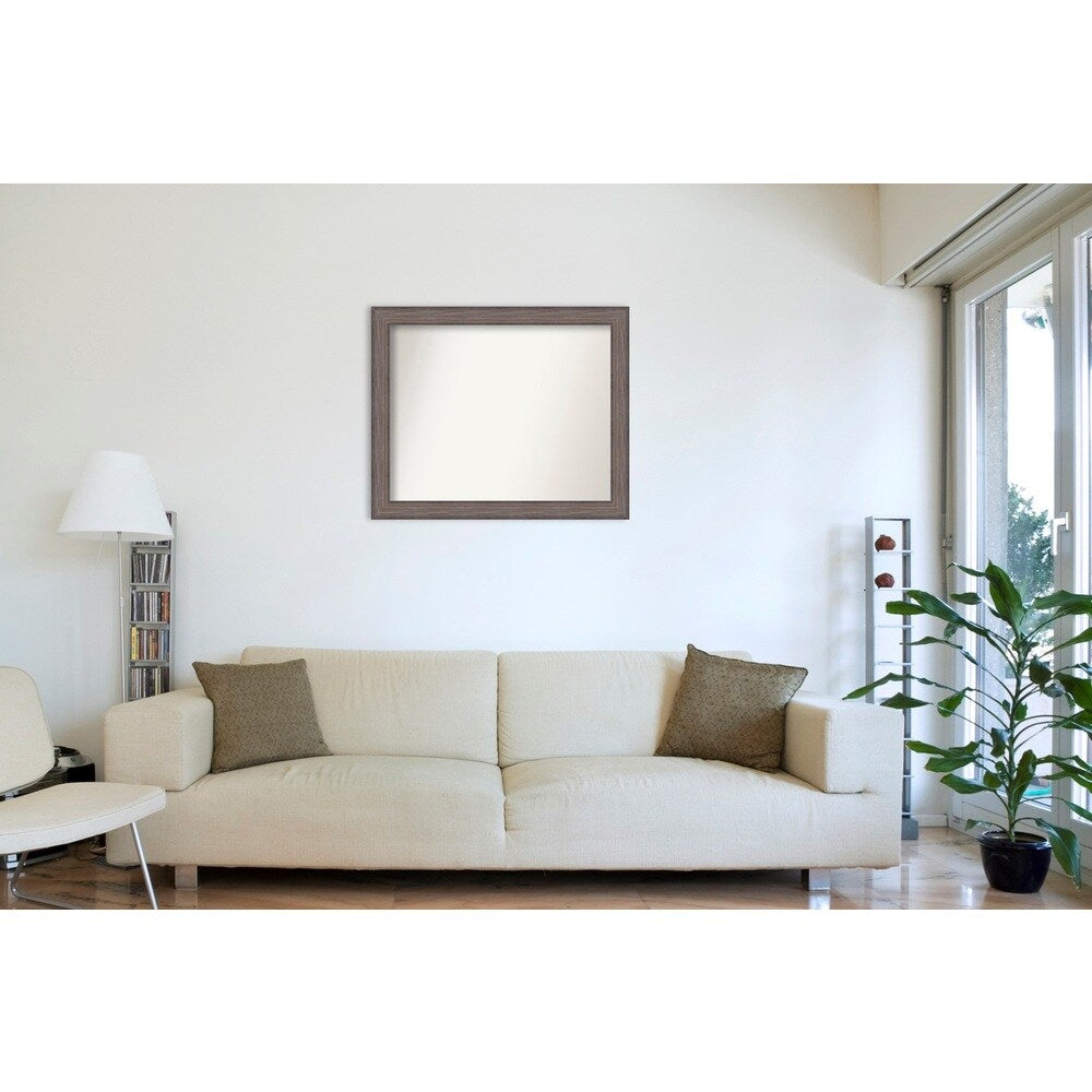 Large Non-Beveled Custom Wall Mirror - Country Barnwood Frame