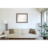 Large Non-Beveled Custom Wall Mirror - Country Barnwood Frame