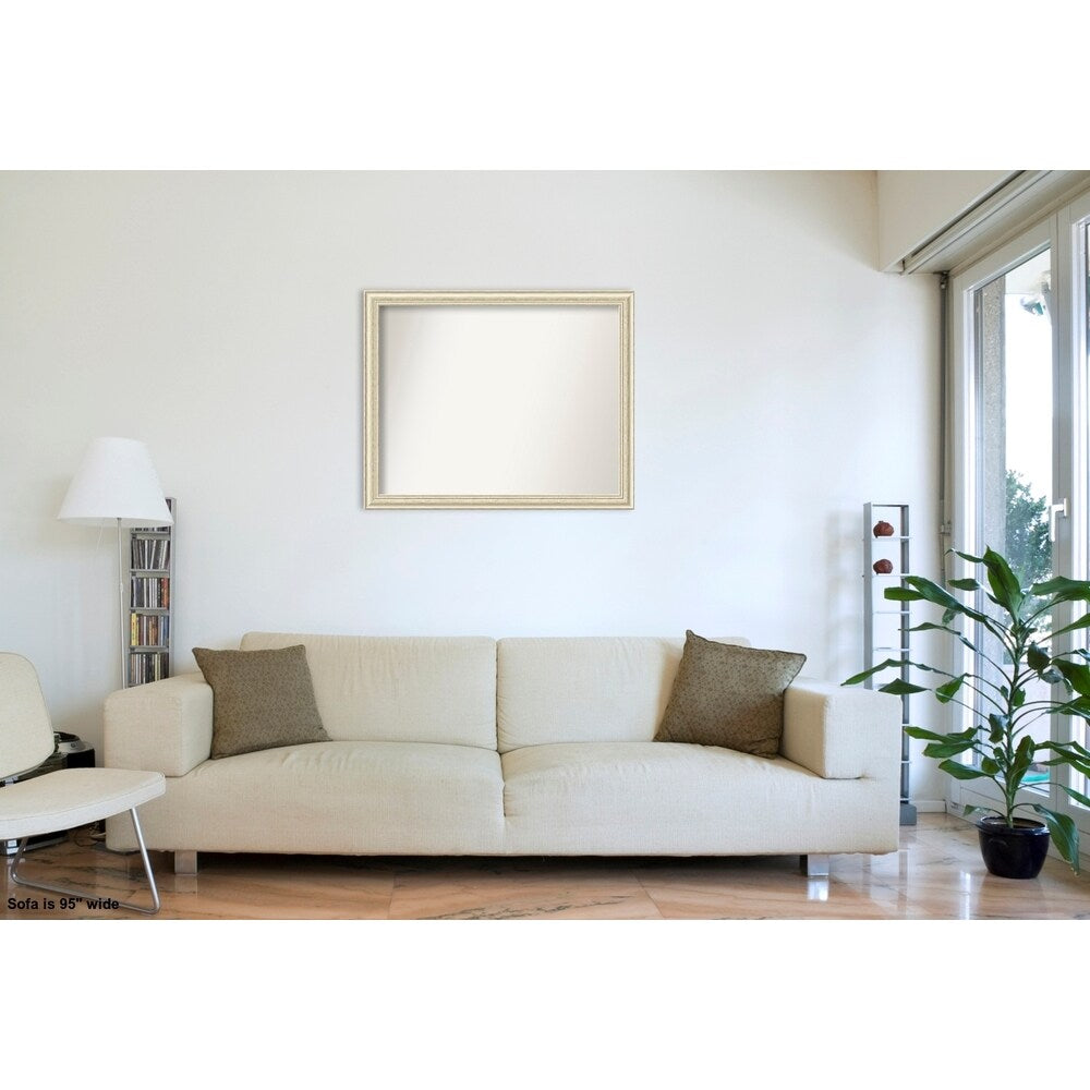Wall Mirror Choose Your Custom Size - Large, Country Whitewash Wood