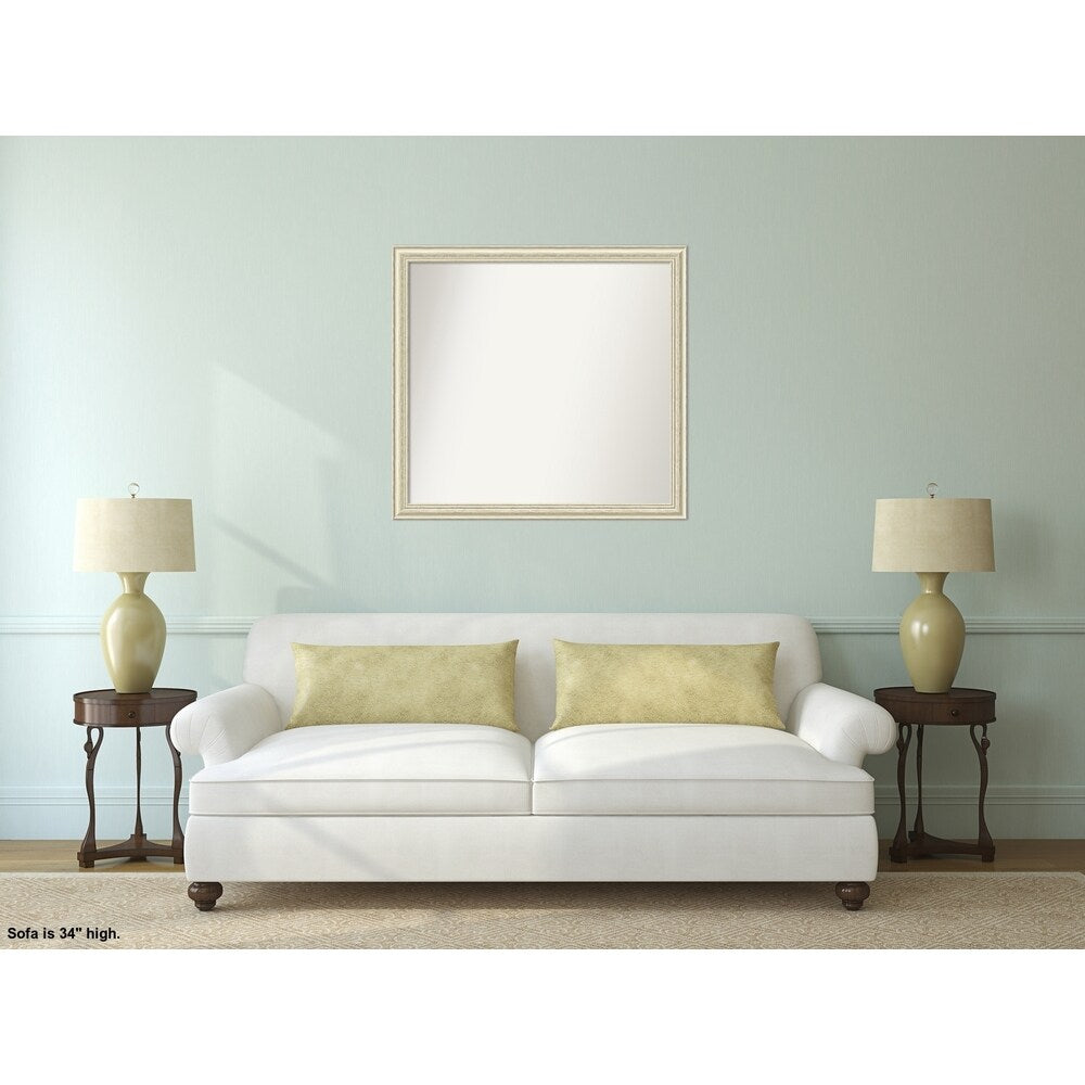 Wall Mirror Choose Your Custom Size - Large, Country Whitewash Wood