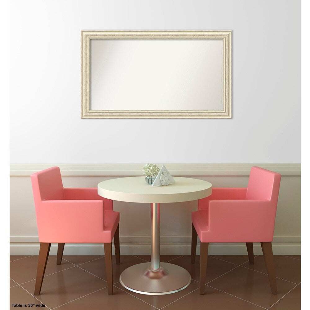 Wall Mirror Choose Your Custom Size - Large, Country Whitewash Wood