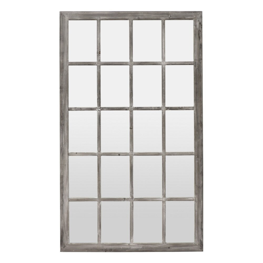 Wall Mirror Decorration in Gray Wood 29in L x 1in W x 49in H