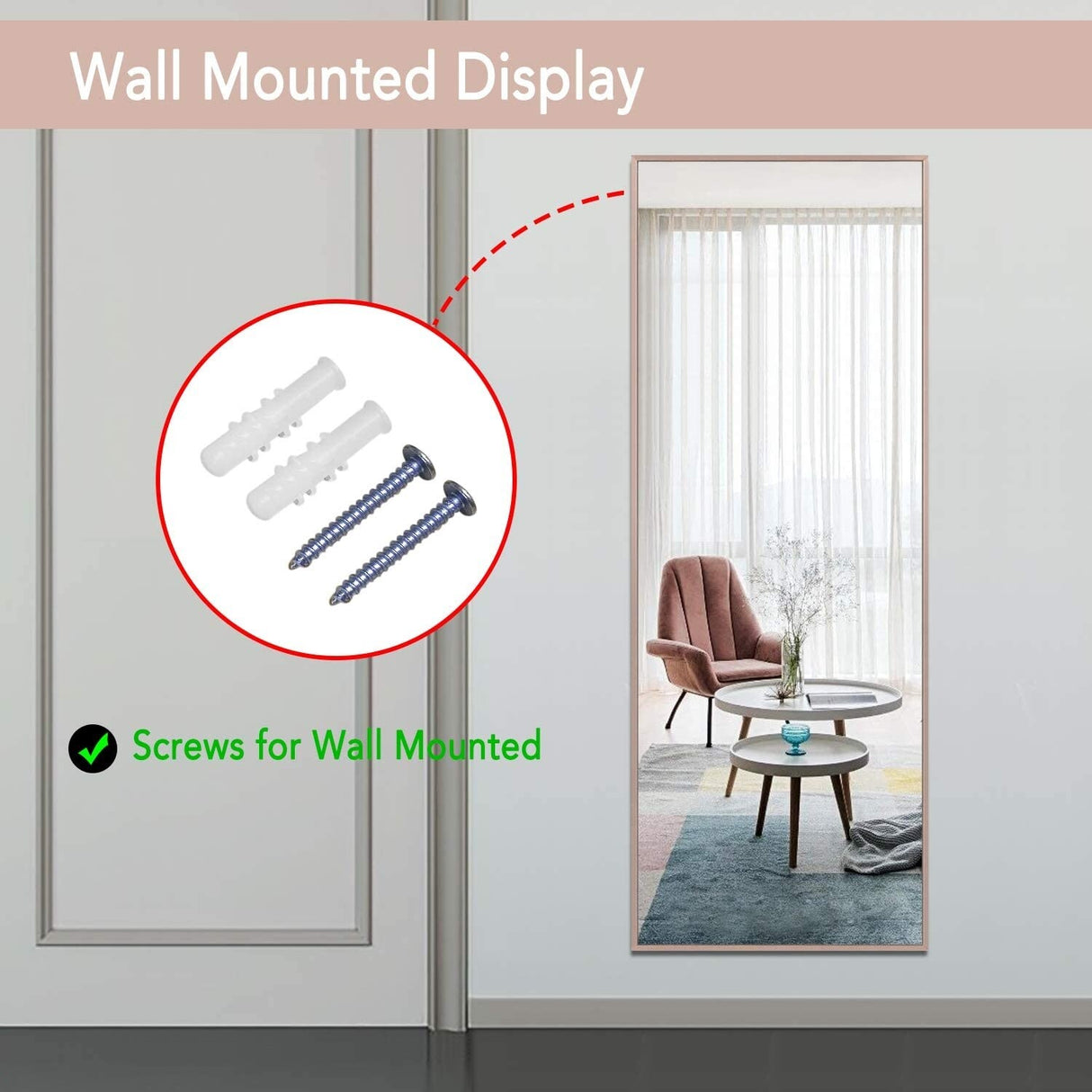 Accent Mirrors For Wall Door Hanging Mirror
