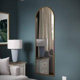 Wall Mount Arched Mirror with Slim Metal Frame