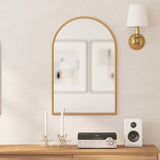 Wall Mount Arched Mirror with Slim Metal Frame