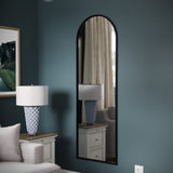 Wall Mount Arched Mirror with Slim Metal Frame