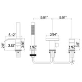 Deck Mount Tub Faucet With Handheld Shower Matte Black Bathtub Faucets 3 Holes Modern Bathroom Tub Filters With Hand Sprayer