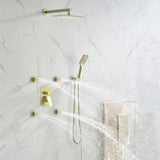 Wall Mount Shower Faucet with Body Jets Brass 3-Setting Spray Complete Shower System with Pressure Balance Valve