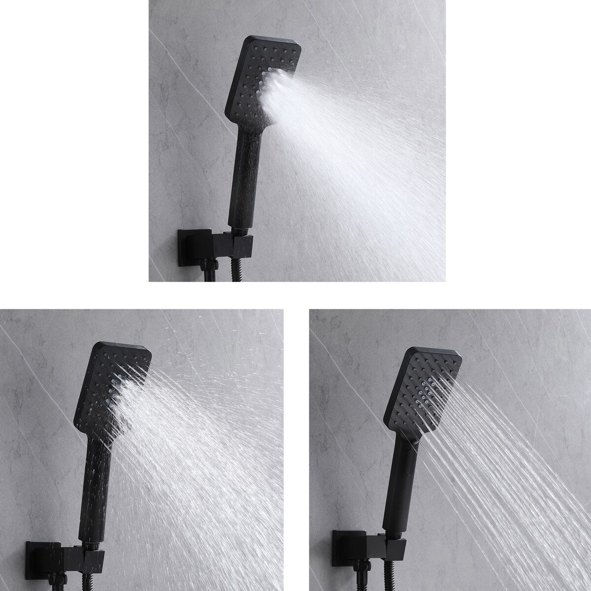 Wall Mount Shower Faucet with Body Jets Brass 3-Setting Spray Complete Shower System with Pressure Balance Valve