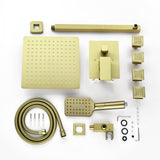Wall Mount Shower Faucet with Body Jets Brass 3-Setting Spray Complete Shower System with Pressure Balance Valve