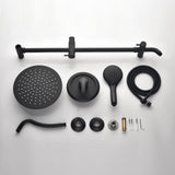 Wall Mount Shower Faucet with Hand Shower Brass Matte Black Complete Shower System with Slide Bar Valve Included