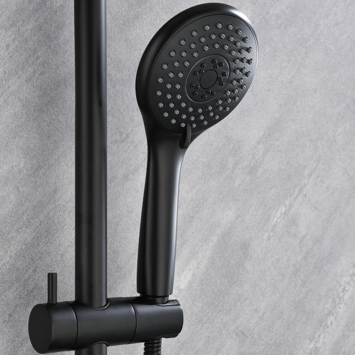 Wall Mount Shower Faucet with Hand Shower Brass Matte Black Complete Shower System with Slide Bar Valve Included