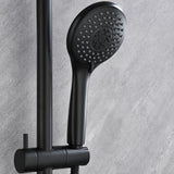 Wall Mount Shower Faucet with Hand Shower Brass Matte Black Complete Shower System with Slide Bar Valve Included
