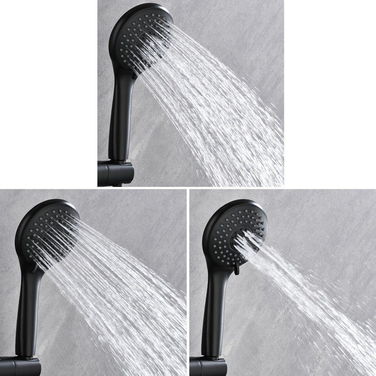 Wall Mount Shower Faucet with Hand Shower Brass Matte Black Complete Shower System with Slide Bar Valve Included