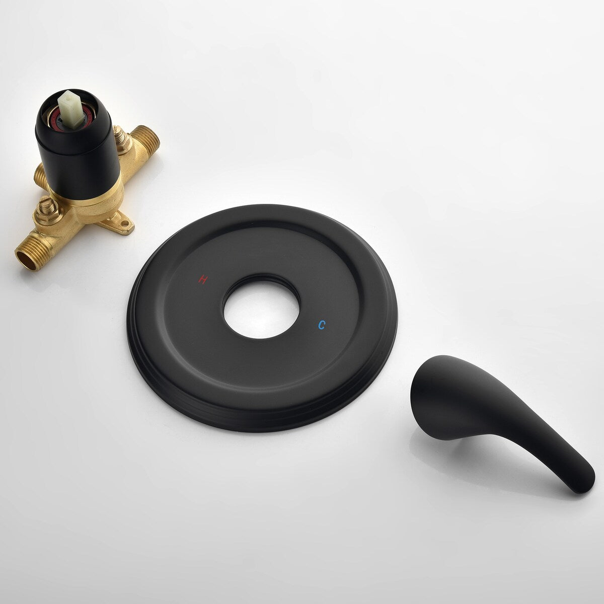 Wall Mount Shower Faucet with Hand Shower Brass Matte Black Complete Shower System with Slide Bar Valve Included