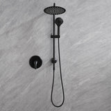Wall Mount Shower Faucet with Hand Shower Brass Matte Black Complete Shower System with Slide Bar Valve Included