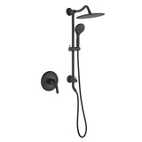 Wall Mount Shower Faucet with Hand Shower Brass Matte Black Complete Shower System with Slide Bar Valve Included