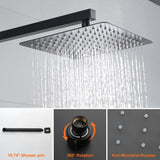 Wall Mount Shower System With 3-Sprayer Mode Handheld Shower And Pressure Balance Rough-in Valve,Matte Black