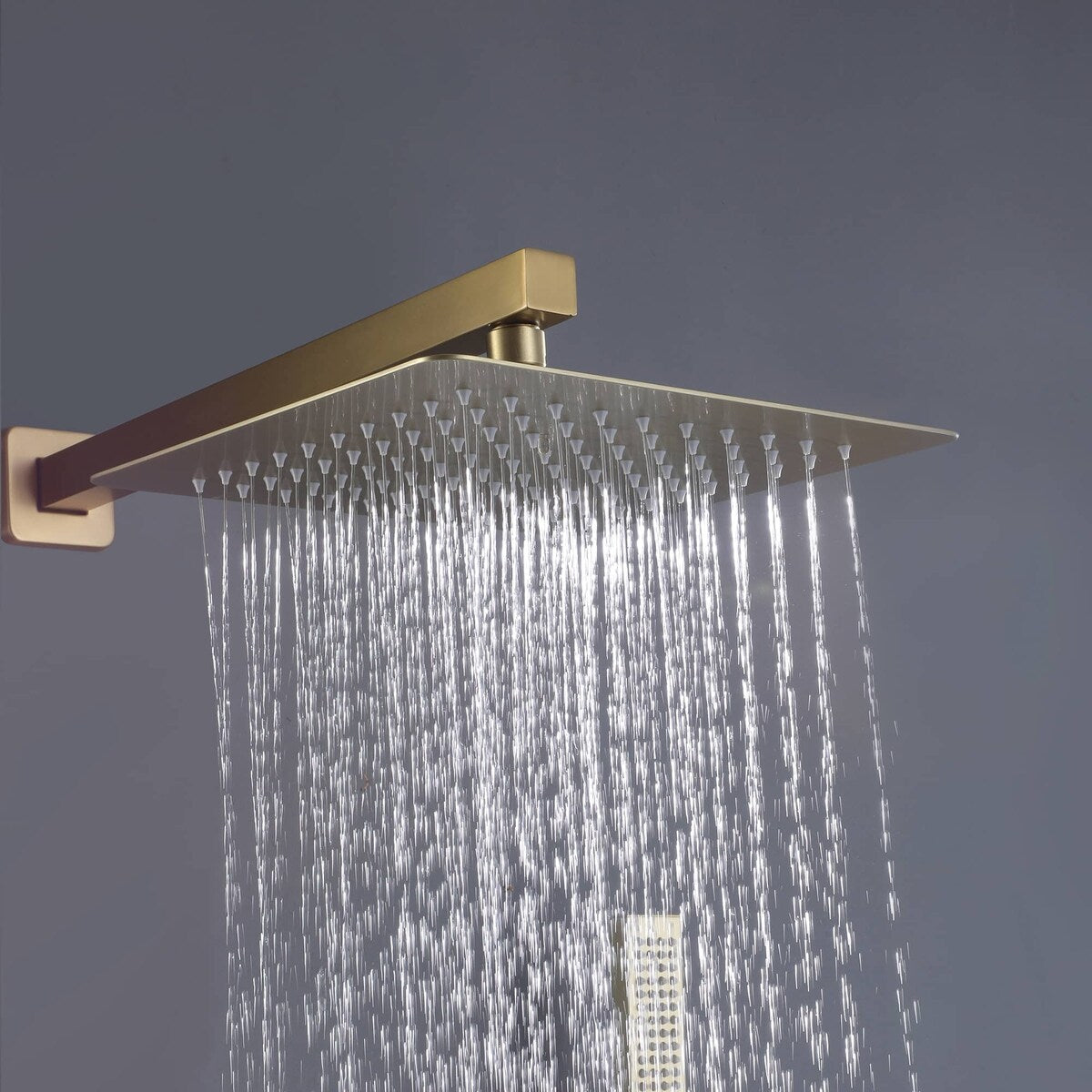Wall Mount Tub Shower Faucet Set With Pressure Balance Valve 10 Inch Rainfall Head Shower System With Handheld Shower Combo Set